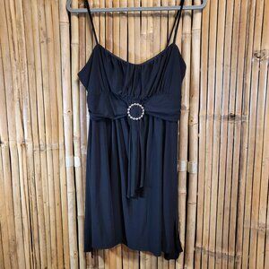 Donutz, Inc Strappy Cocktail Mini Dress with Tieback XL Black